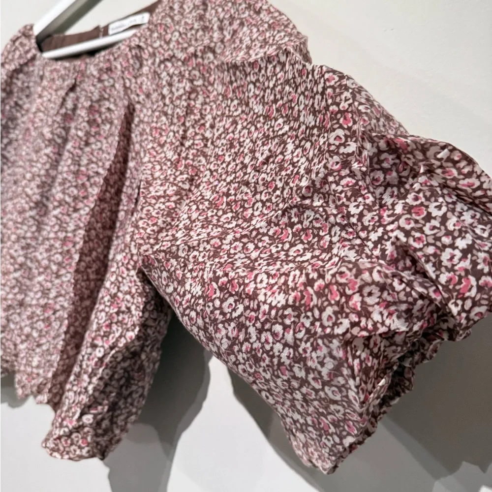 Abercrombie & Fitch floral crop top Peasant Boho Women M spring summer - Picture 7 of 9